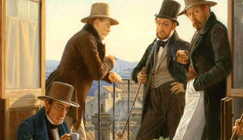 Et selskab af danske kunstnere i Rom. (1837)